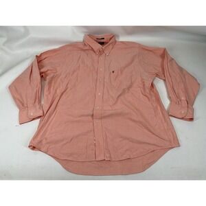Chaps Oxford Wrinkle Free Long Sleeve Button Down Shirt Mens Size 2XL Salmon